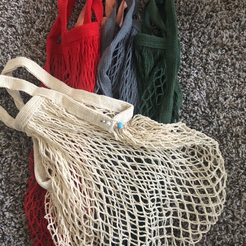 5 piece 100% cotton reusable bag set. Set number 3